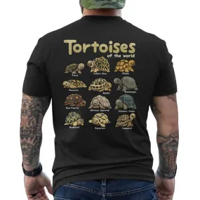 Tortoise Animals Of The World Cute Reptile Turtle Lover Men's T-shirt Back Print