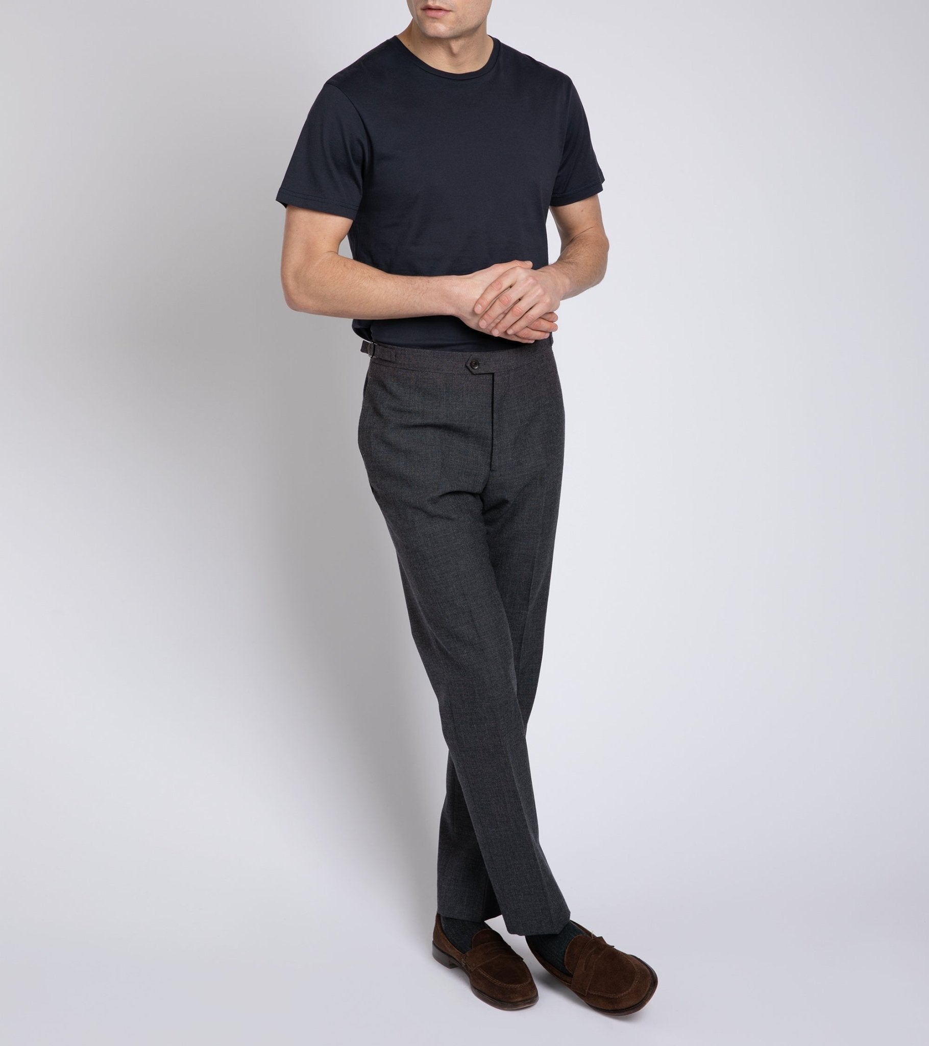 Trunk Wigmore Wool Fresco Suit Trousers: Charcoal