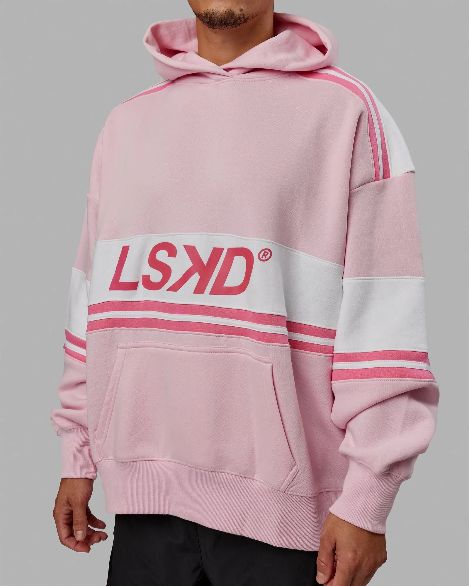 Unisex A-Team Hoodie Oversize - Petal Pink-White