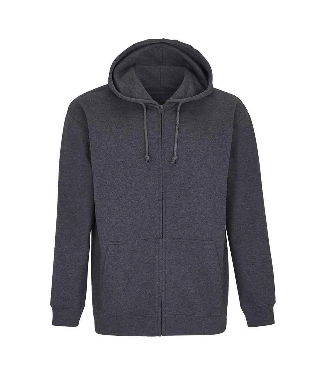 Unisex adult carter marl full zip hoodie charcoal marl SOLS