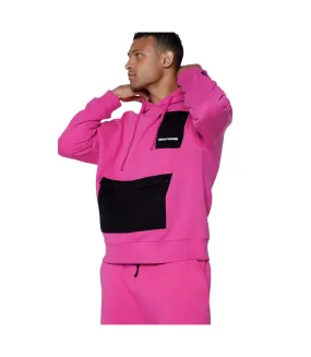 Unisex adult continu8 contrast pocket boxy hoodie pink Hype