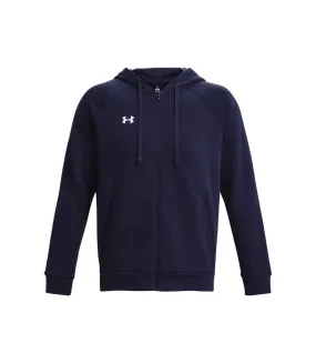 Unisex adult rival fleece full zip hoodie midnight navy Under Armour