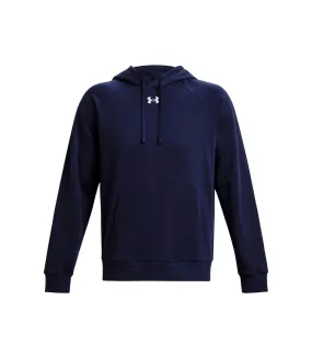 Unisex adult rival fleece hoodie midnight navy/white Under Armour