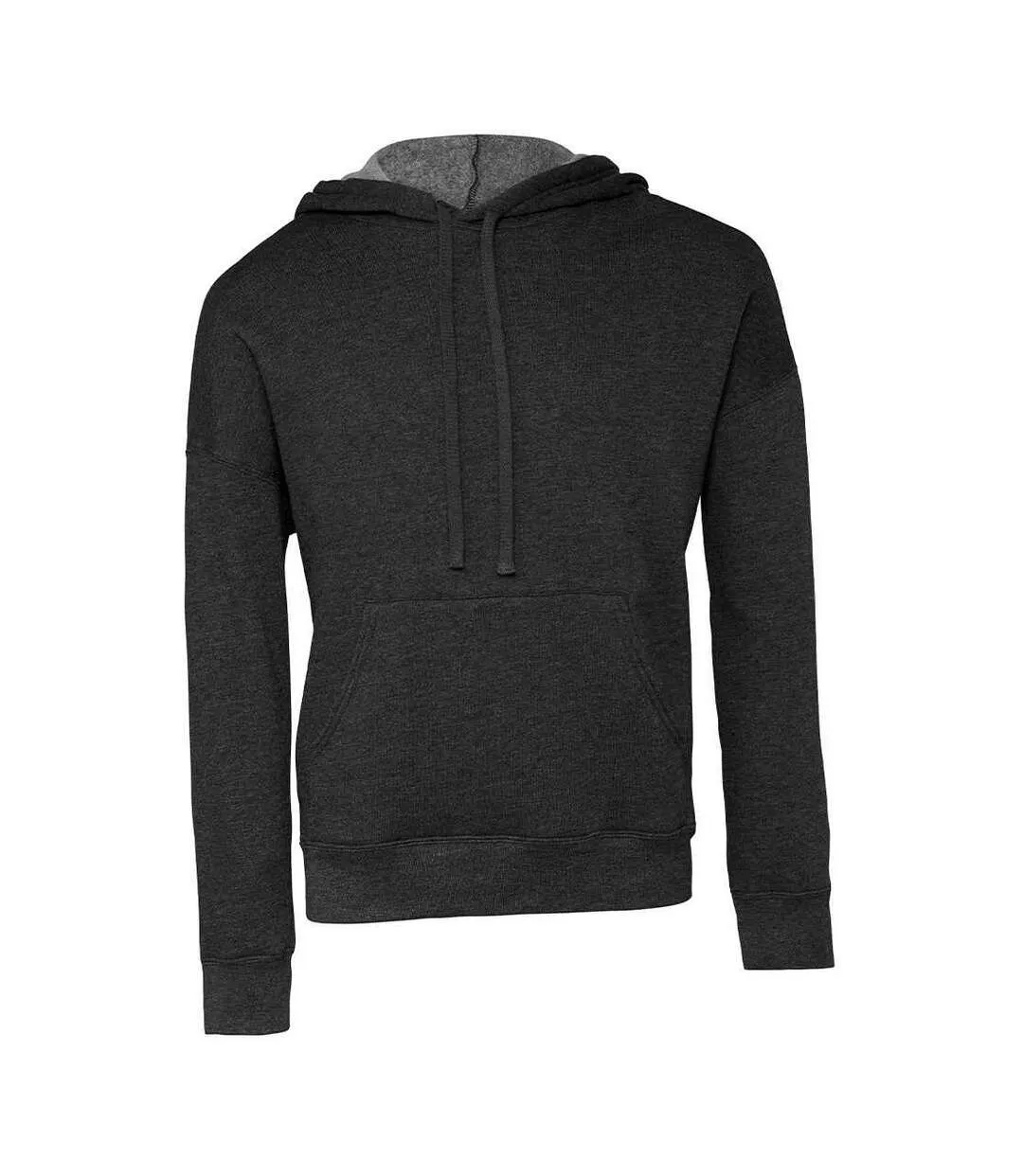 Unisex adult sponge fleece hoodie dark grey heather Bella + Canvas