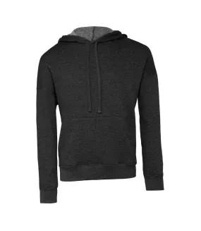 Unisex adult sponge fleece hoodie dark grey heather Bella + Canvas