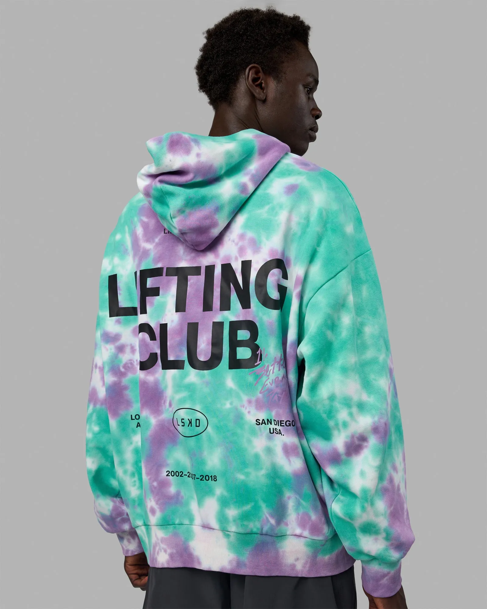 Unisex Lifting Club Hoodie Oversize - Cockatoo-Tie Dye