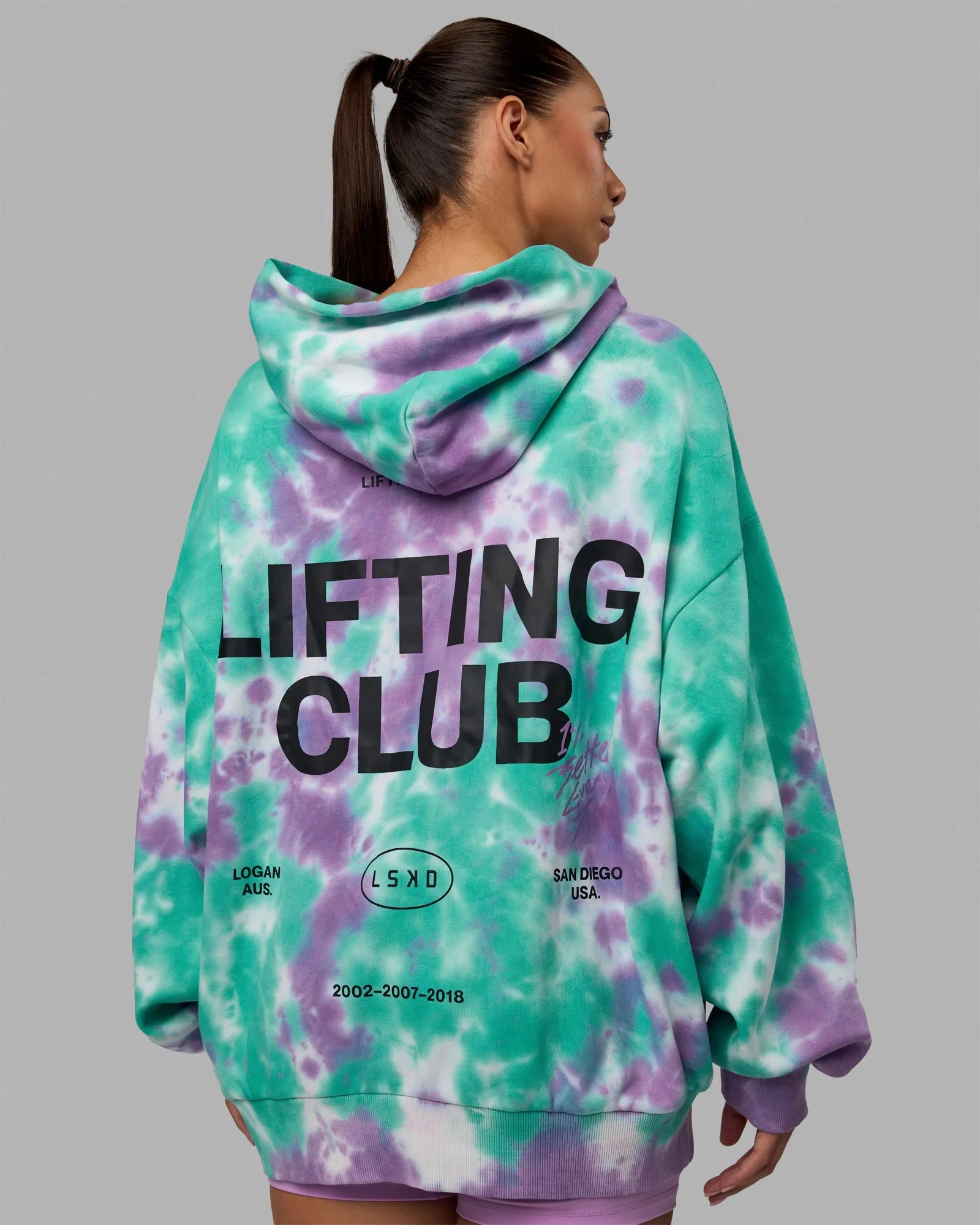 Unisex Lifting Club Hoodie Oversize - Cockatoo-Tie Dye