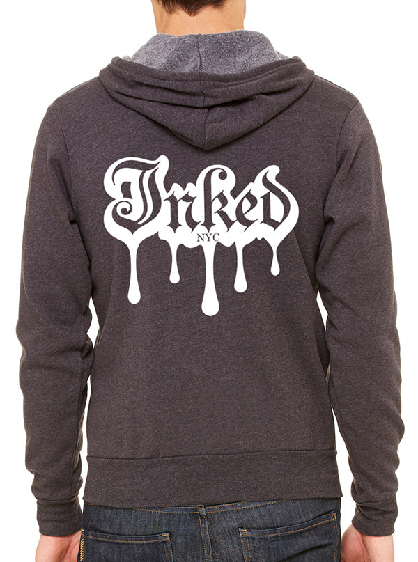 Unisex Melted Inked Zip Up Hoodie