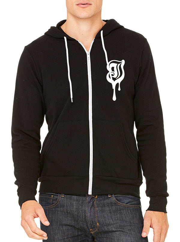 Unisex Melted Inked Zip Up Hoodie