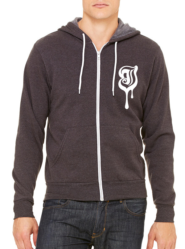 Unisex Melted Inked Zip Up Hoodie