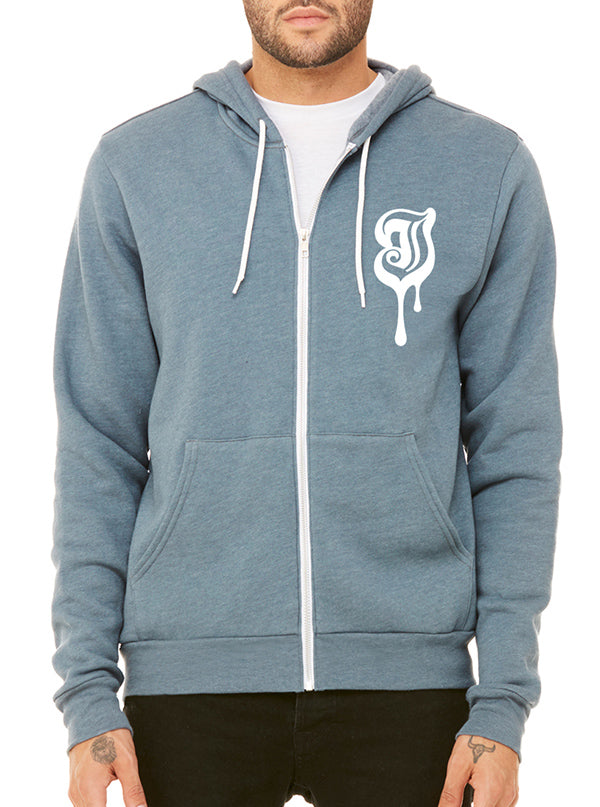 Unisex Melted Inked Zip Up Hoodie