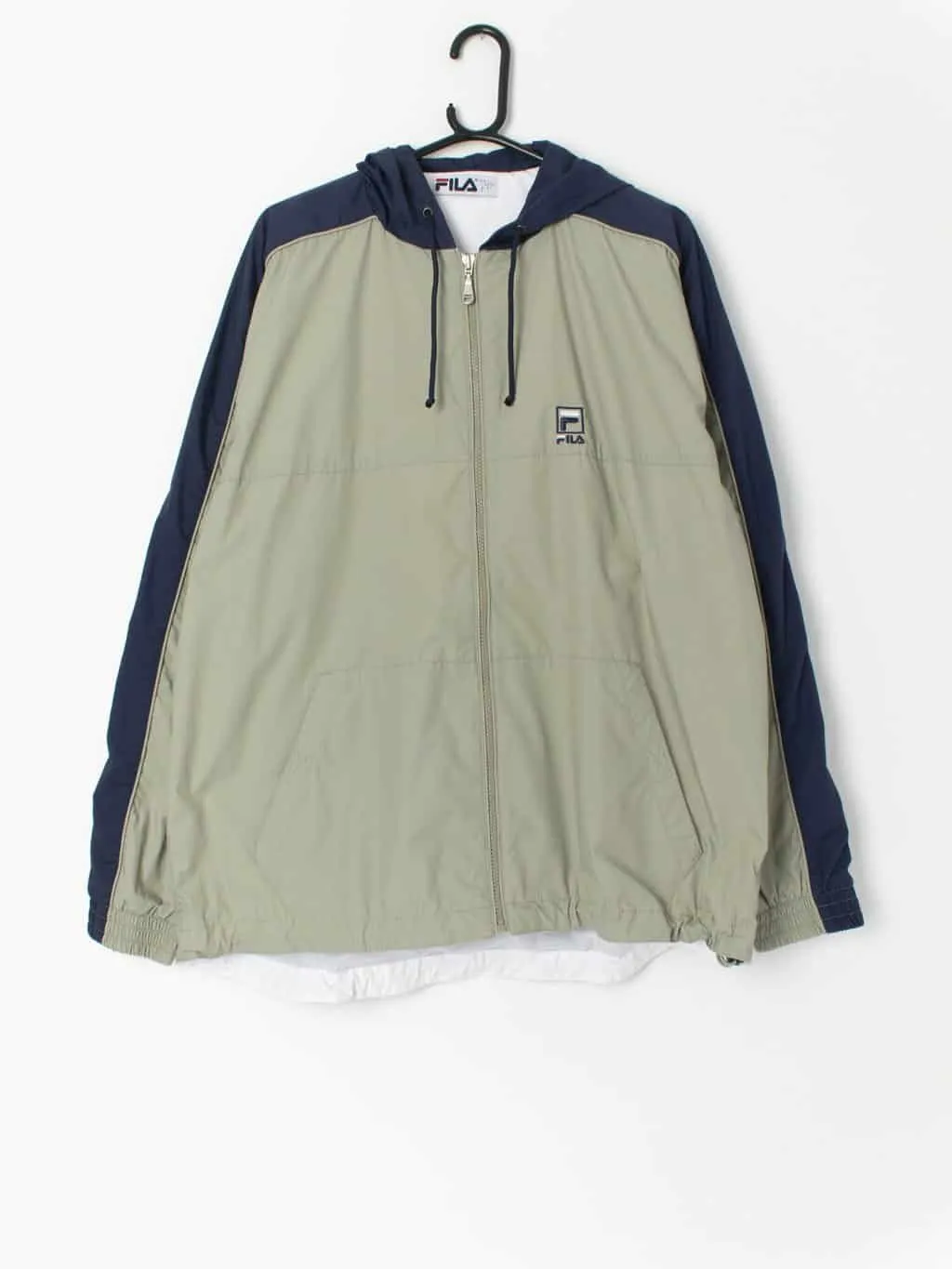 Vintage Fila windbreaker jacket in beige-green – Large / XL