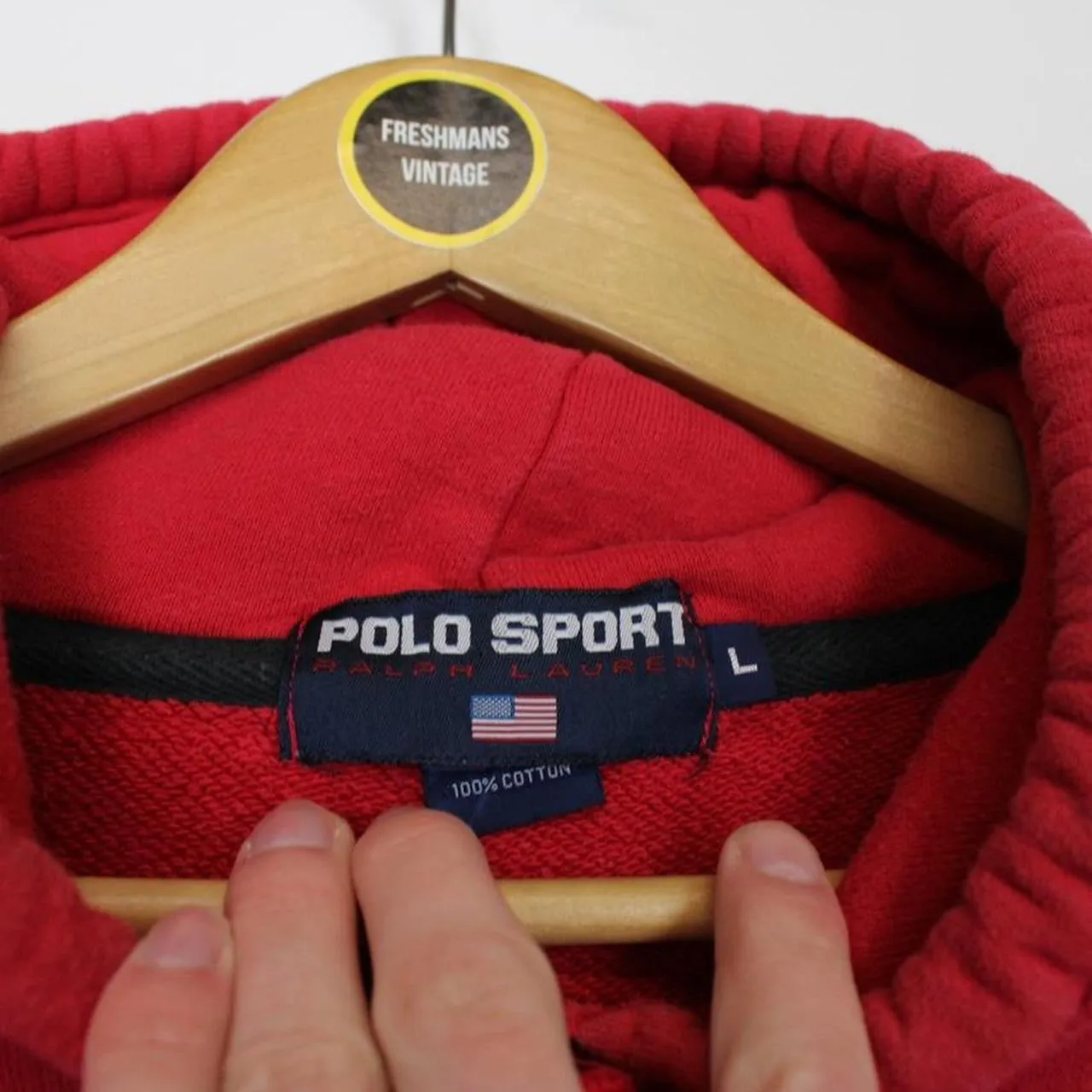 Vintage Polo Sport Hoodie Large