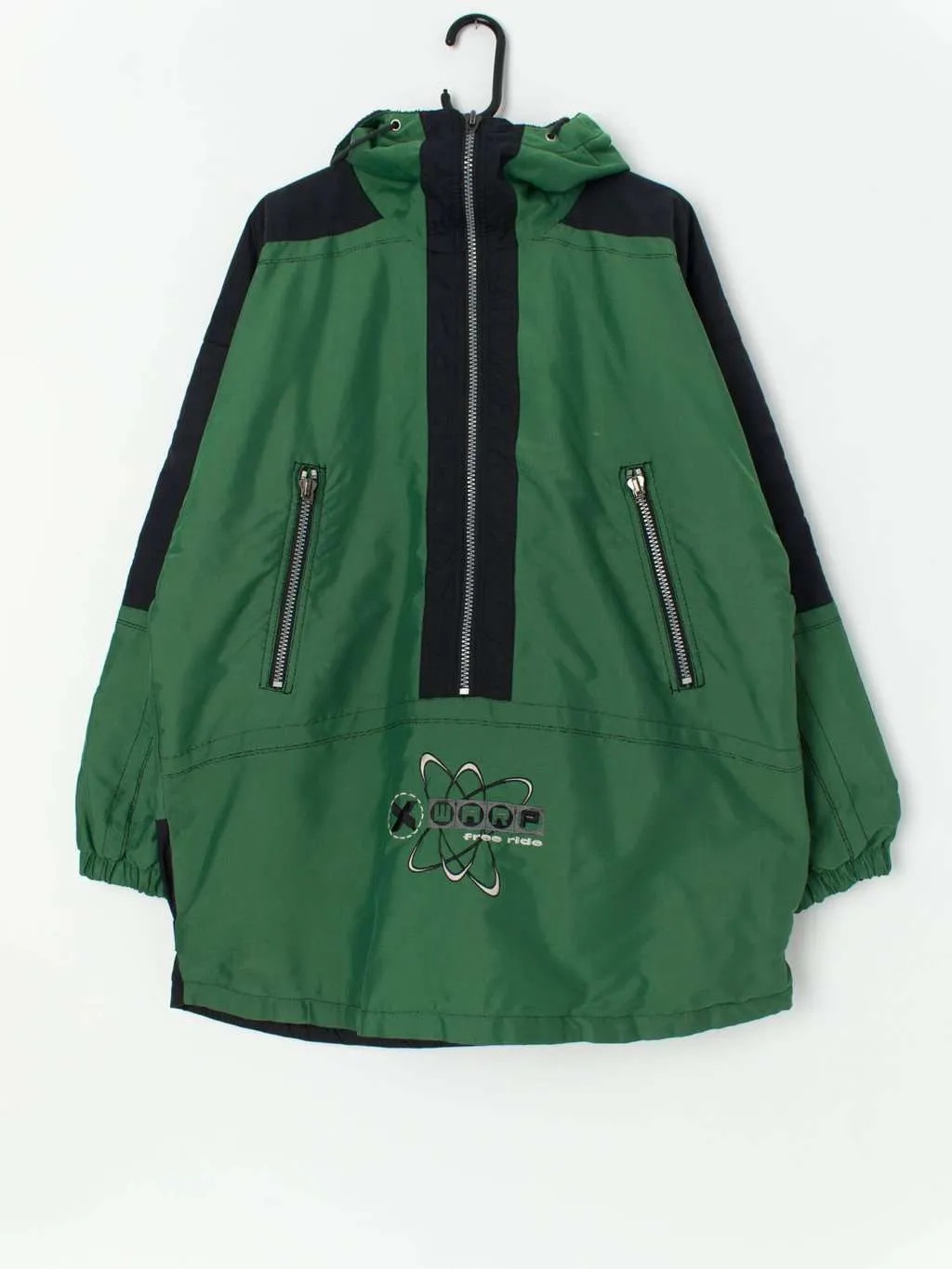 Vintage windbreaker in vivid green – 2XL