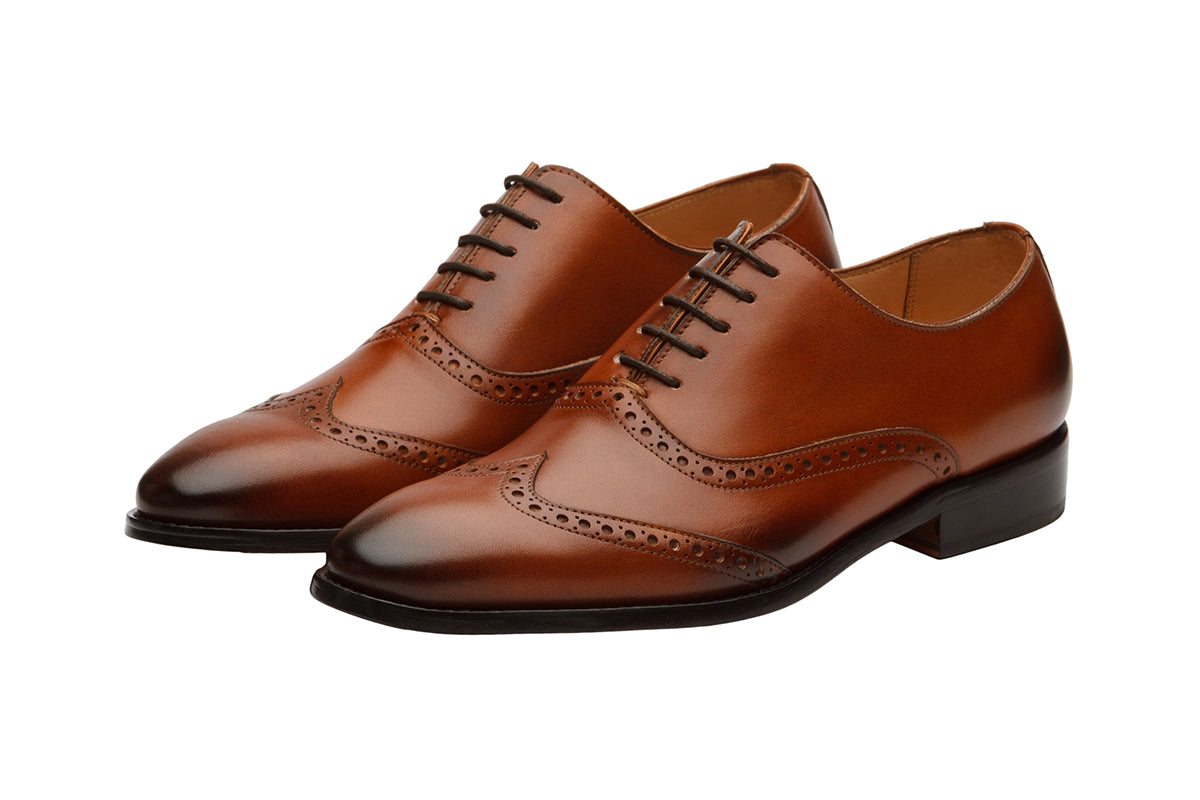 WING CAP BROGUE OXFORD – Mid Brown