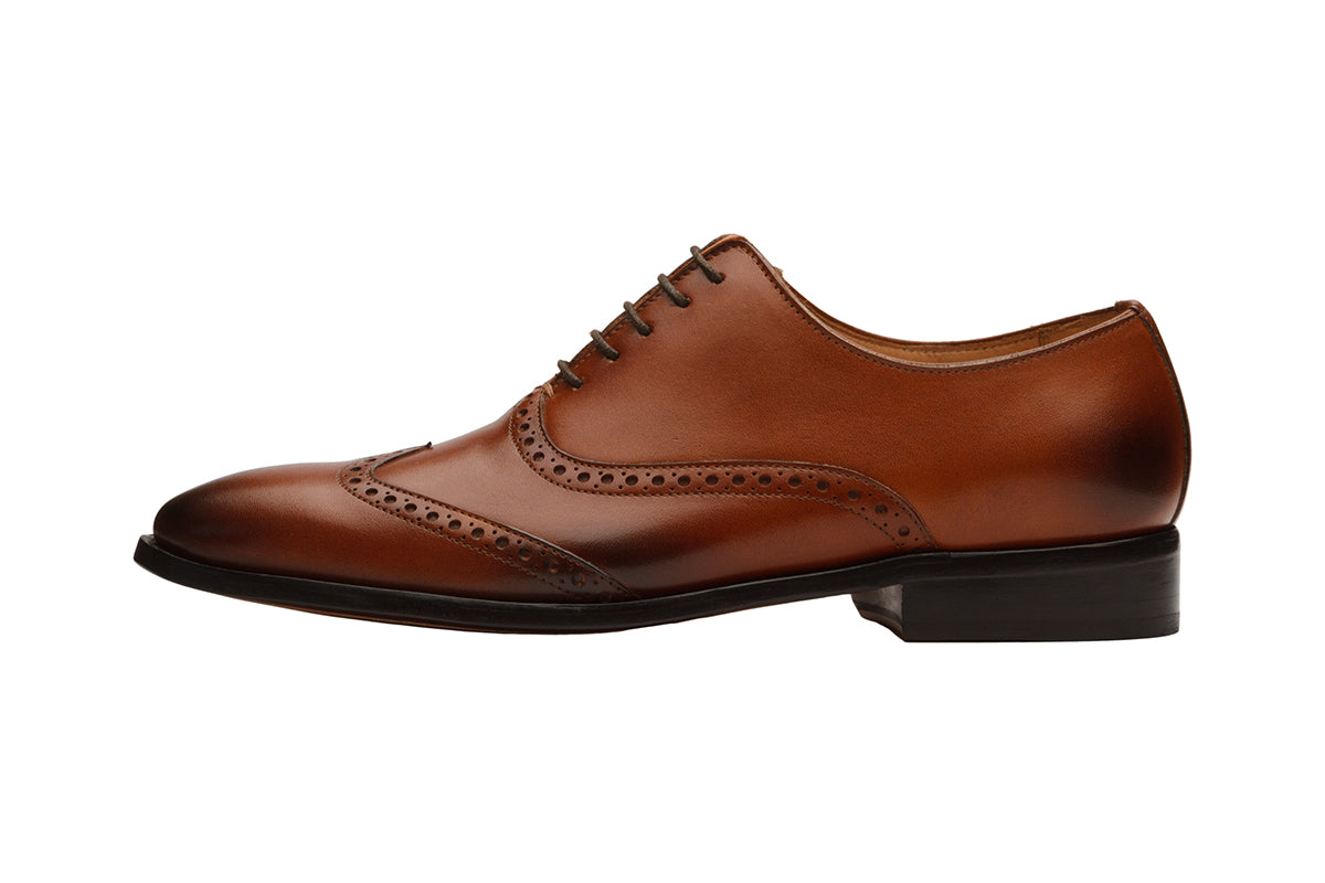 WING CAP BROGUE OXFORD – Mid Brown