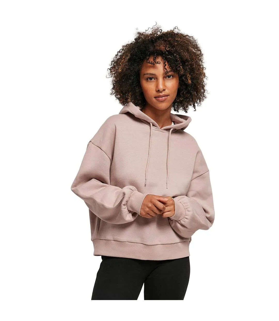 Womens/ladies organic oversized hoodie dusk rose Build Your Brand