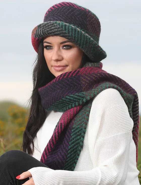 Wool Country Scarf - Multi-Mulberry