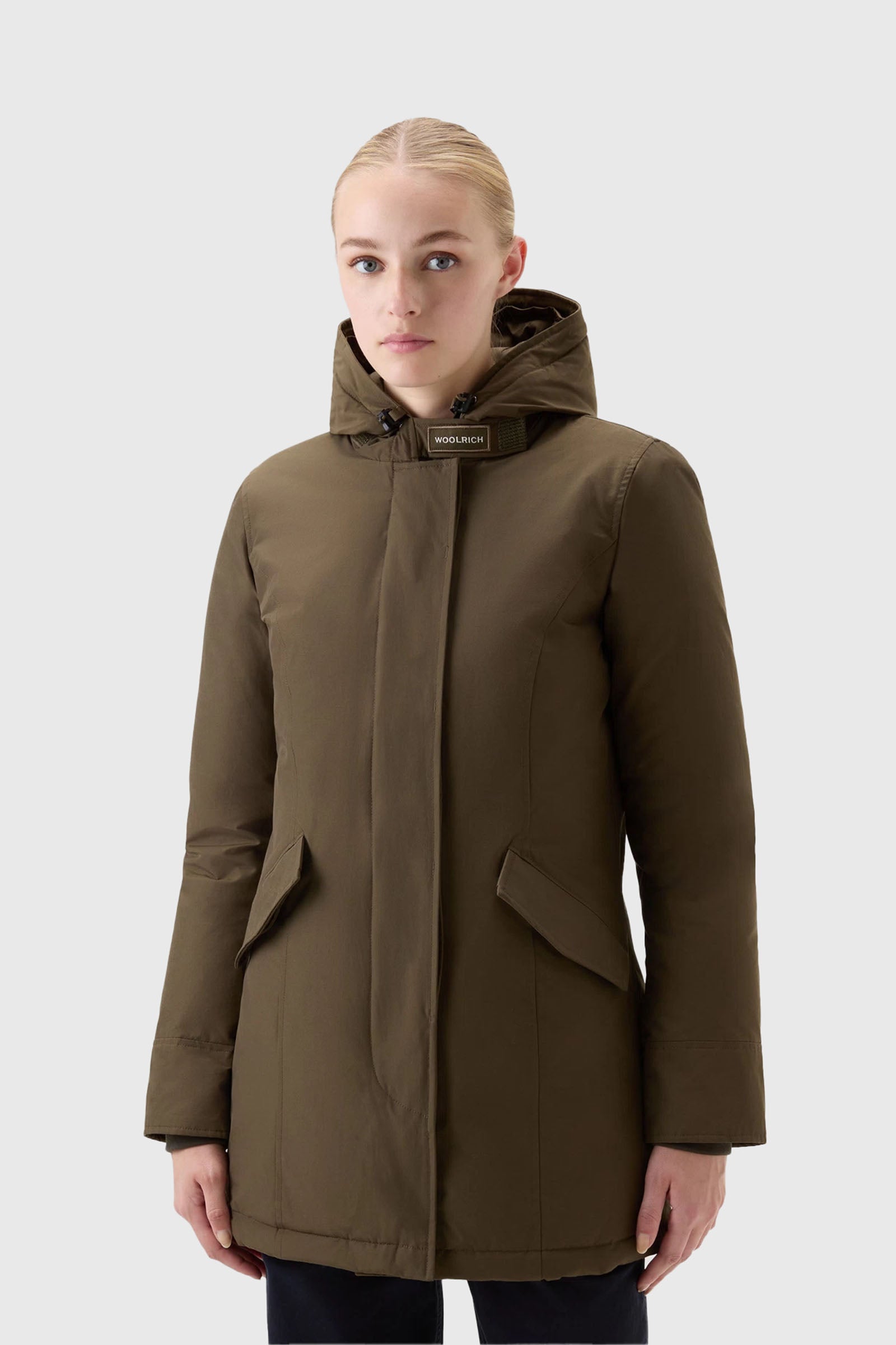 Woolrich Arctic Parka Piumino Verde Militare con Pelliccia di Procione