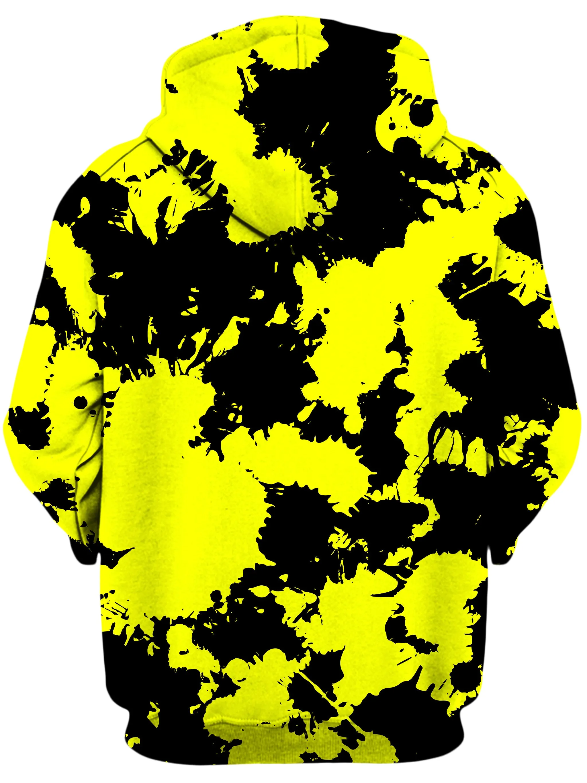 Yellow and Black Paint Splatter Unisex Zip-Up Hoodie