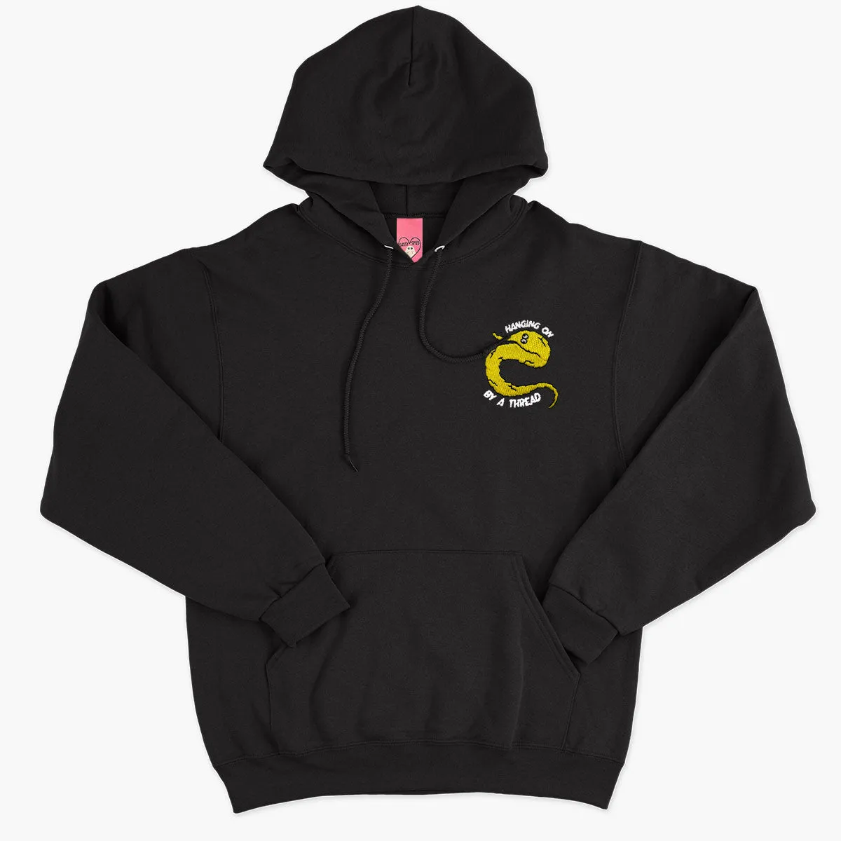 Yellow Worm On A String Embroidered Hoodie (Unisex)